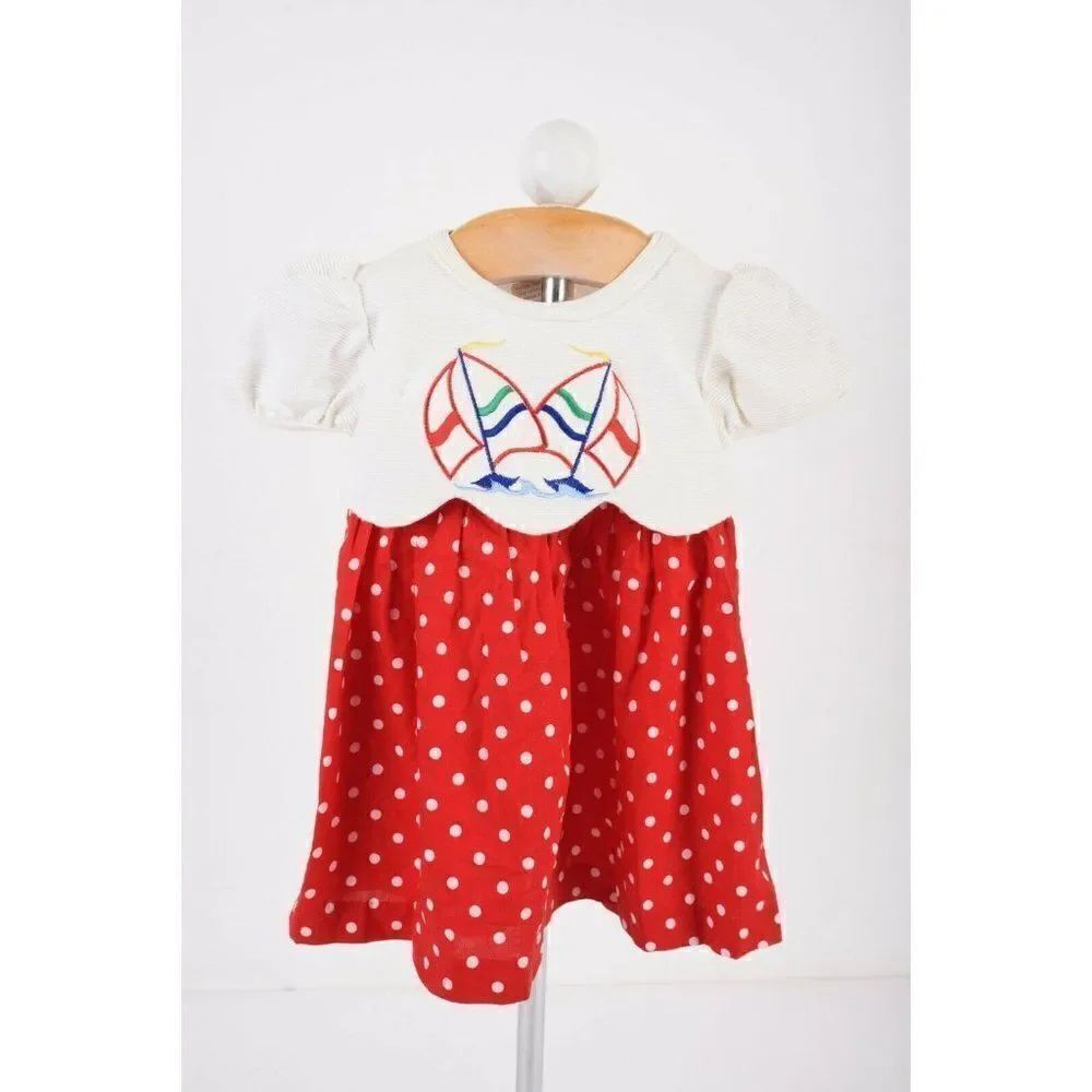 Peaches N Cream Baby Girls Dress Sz 2T Sailboat